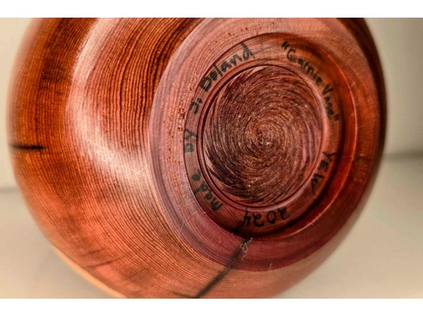 Handmade Yew Bud Vase from Mystery Attic Wood Signed by St. Anne Woodturner Shane Boland Handmade Yew Bud Vase from Mystery Attic Wood Signed by St. Anne Woodturner Shane Boland