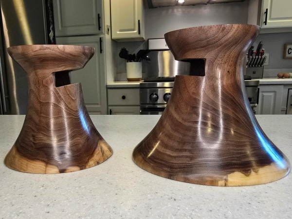 MEGA Phone Amplifier Stand (Horn version) - Estimated shipping 4-6 weeks - Black Walnut by Pretty Good Woodturner Hand Crafted Passive Amplification Phone Speaker Stand - Hand Made in USA MEGA Phone Amplifier Stand (Horn version) - Estimated shipping 4-6 weeks - Black Walnut by Pretty Good Woodturner Hand Crafted Passive Amplification Phone Speaker Stand - Hand Made in USA