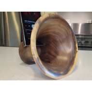 MEGA Phone Amplifier Stand (Horn version)  - Estimated shipping 8-12 weeks - Black Walnut by Pretty Good Woodturner Hand Crafted Passive Amplification Phone Speaker Stand - Hand Made in USA