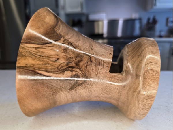 Meet "Darth Rigatoni" - Black Walnut Phone Speaker Stand - Ships in 1-2 days Meet "Darth Rigatoni" - Black Walnut Phone Speaker Stand - Ships in 1-2 days