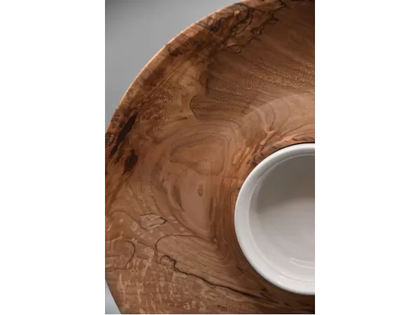 Spalted Ash Chip and Dip Set with Ramekin