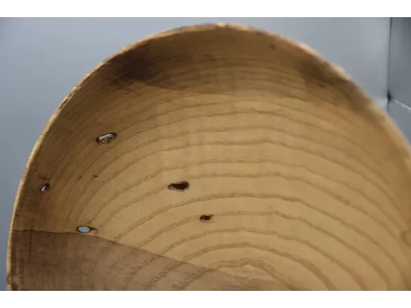 10" Low-Profile Spalted Ash Bowl with Natural Bore Holes