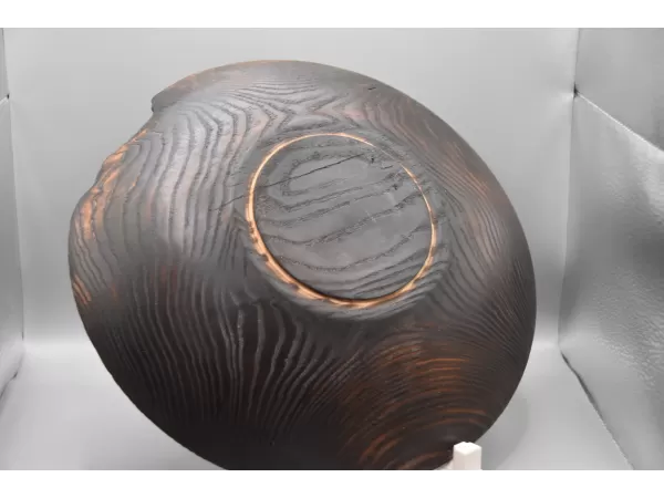 11" Shou Sugi Ban Ash Bowl with Stabilized Rim Decay 11" Shou Sugi Ban Ash Bowl with Stabilized Rim Decay