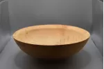 Light colored and spalted ash bowl with angled rim Light colored and spalted ash bowl with angled rim