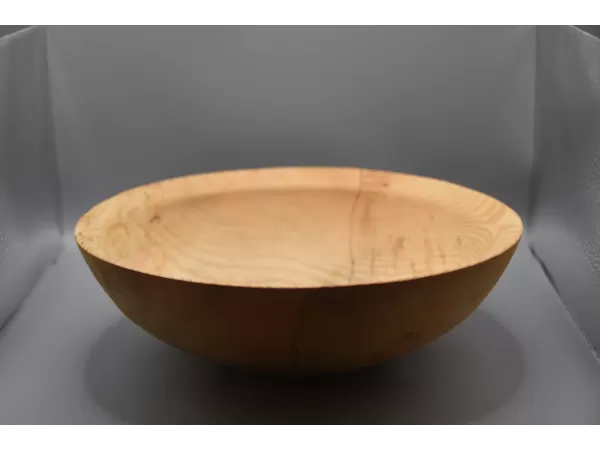 Light colored and spalted ash bowl with angled rim