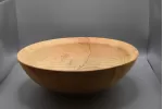 Light colored and spalted ash bowl with angled rim Light colored and spalted ash bowl with angled rim