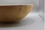 Light colored and spalted ash bowl with angled rim Light colored and spalted ash bowl with angled rim