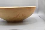 Light colored and spalted ash bowl with angled rim Light colored and spalted ash bowl with angled rim