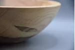 Hand-Turned Spalted Ash Bowl with Natural Bore Detail Hand-Turned Spalted Ash Bowl with Natural Bore Detail