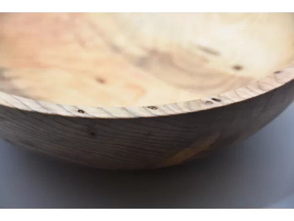 Hand-Turned Spalted Ash Bowl with Natural Bore Detail Hand-Turned Spalted Ash Bowl with Natural Bore Detail