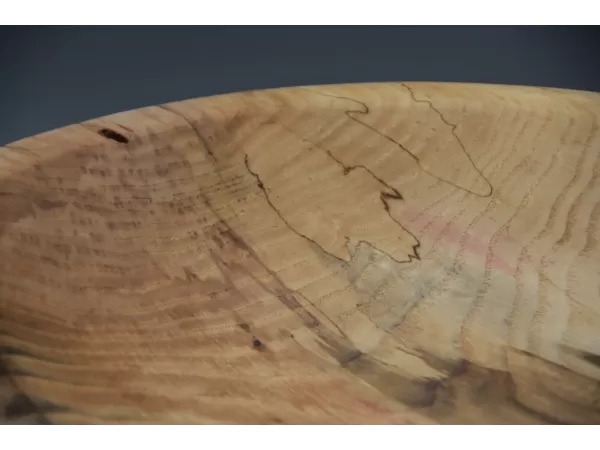 Hand-Turned Spalted Ash Bowl with Natural Bore Detail Hand-Turned Spalted Ash Bowl with Natural Bore Detail