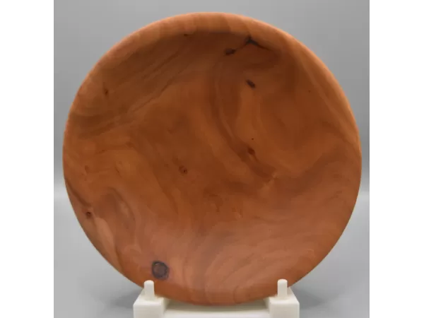 Handcrafted Cherry Wood Bowl with Purple Inlay & Natural Knot