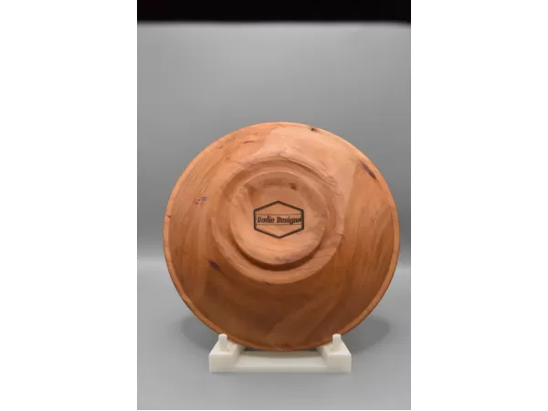 Handcrafted Cherry Wood Bowl with Purple Inlay & Natural Knot