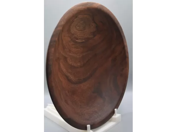 Artisan Hand-Turned Black Walnut Low-Profile Bowl