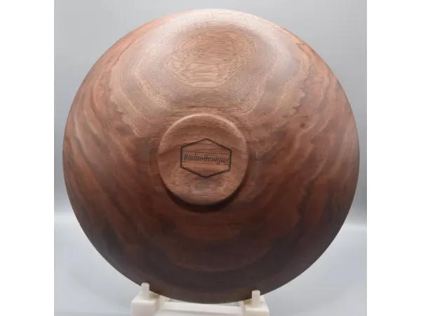 Artisan Hand-Turned Black Walnut Low-Profile Bowl