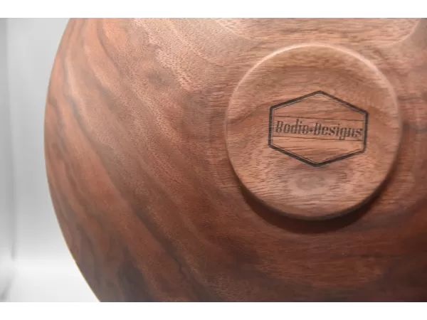 Artisan Hand-Turned Black Walnut Low-Profile Bowl