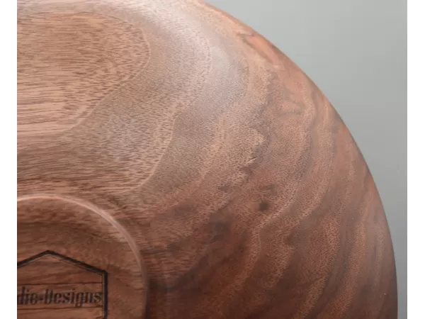 Artisan Hand-Turned Black Walnut Low-Profile Bowl