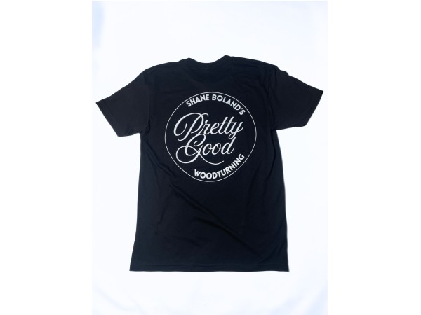 Pretty Good Woodturning Circle Logo T-Shirt - Black - Multiple Sizes Available