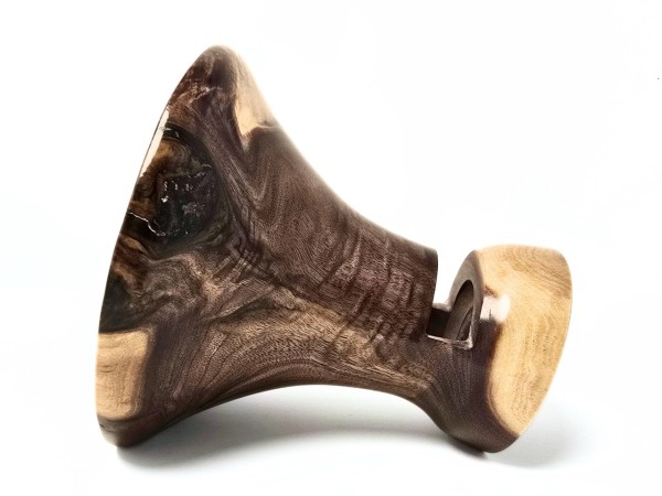 "Vivaldi" Mega Sized Partial Burl English Walnut Phone Amplifier Stand - Ships in 1-2 days