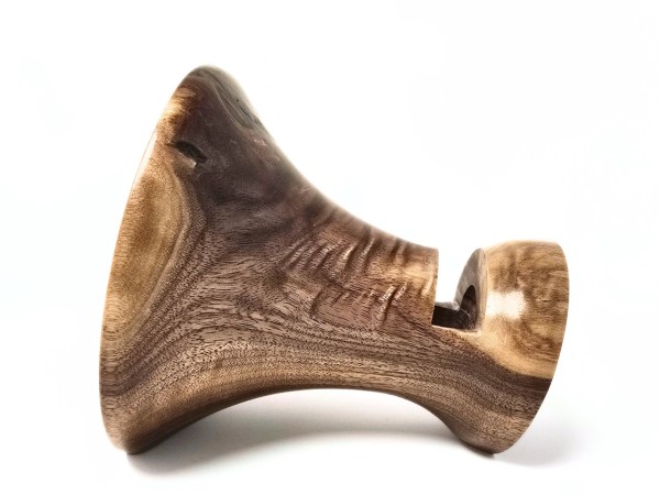 "Bach" Mega Sized Partial Burl Black Walnut Phone Amplifier Stand - Ships in 1-2 days
