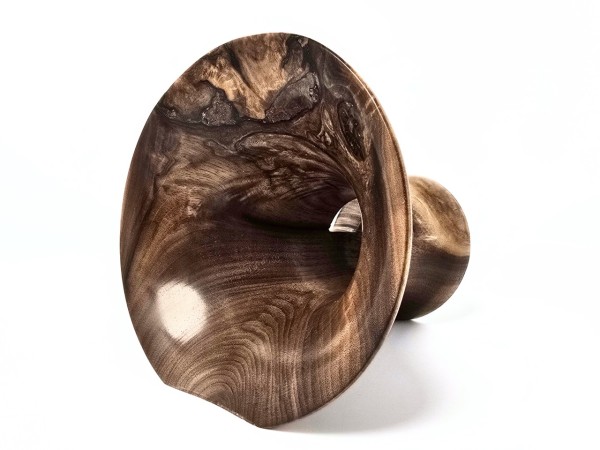 "Bach" Mega Sized Partial Burl Black Walnut Phone Amplifier Stand - Ships in 1-2 days