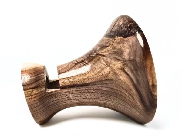 "Bach" Mega Sized Partial Burl Black Walnut Phone Amplifier Stand - Ships in 1-2 days