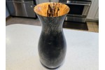 Ebonized Mystery Wood Vase signed by Artist - Handmade by Illinois Woodturner Shane Boland - 13" tall x 6" diameter - Tall Modern Vase Ebonized Mystery Wood Vase signed by Artist - Handmade by Illinois Woodturner Shane Boland - 13" tall x 6" diameter - Tall Modern Vase