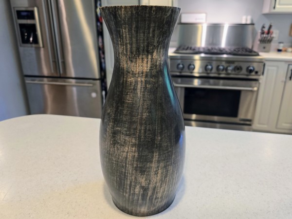 Ebonized Mystery Wood Vase signed by Artist - Handmade by Illinois Woodturner Shane Boland - 13" tall x 6" diameter - Tall Modern Vase Ebonized Mystery Wood Vase signed by Artist - Handmade by Illinois Woodturner Shane Boland - 13" tall x 6" diameter - Tall Modern Vase