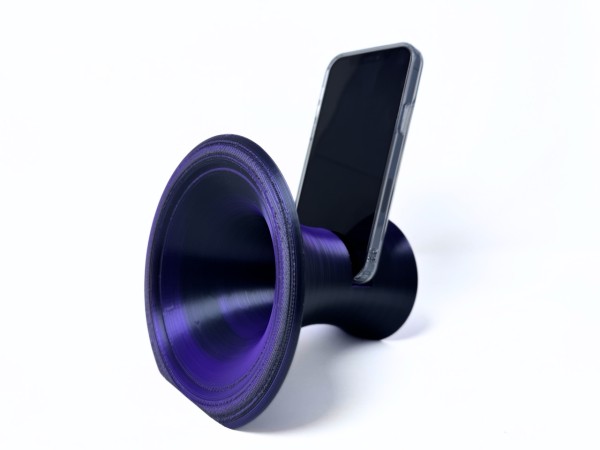 3D Printed Phone Amplifier Stand - Black-Purple - Buy 2 or more and get FREE SHIPPING!