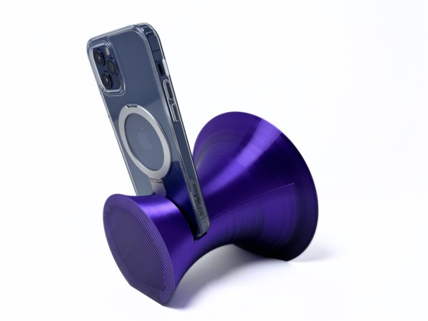 3D Printed Phone Amplifier Stand - Black-Purple - Buy 2 or more and get FREE SHIPPING! 3D Printed Phone Amplifier Stand - Black-Purple - Buy 2 or more and get FREE SHIPPING!