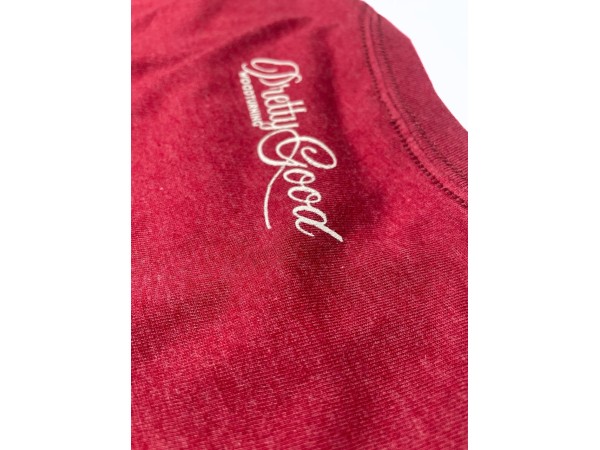 Pretty Good Woodturning Horizontal Logo T-Shirt - Red - Multiple Sizes Available