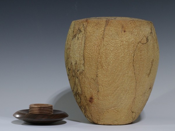 Spalted Maple with Walnut threaded lid Spalted Maple with Walnut threaded lid
