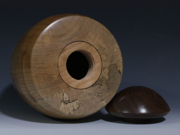 Silver Maple with Walnut threaded lid