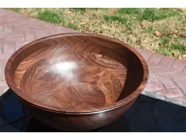 Grand Horizon – 17" Handcrafted Layered Walnut Bowl - Made in the USA by a 3rd Generation Woodturner