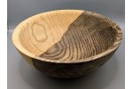 Two Tone Spalted Handmade Food Safe Ash Bowl with Natural Details Two Tone Spalted Handmade Food Safe Ash Bowl with Natural Details