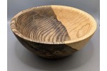 Two Tone Spalted Handmade Food Safe Ash Bowl with Natural Details Two Tone Spalted Handmade Food Safe Ash Bowl with Natural Details