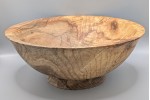 Spalted food safe ash bowl with natural coloration and detailing with pedestal base Spalted food safe ash bowl with natural coloration and detailing with pedestal base
