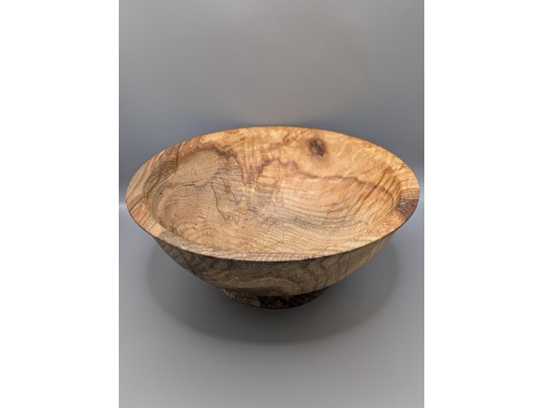 Spalted food safe ash bowl with natural coloration and detailing with pedestal base Spalted food safe ash bowl with natural coloration and detailing with pedestal base
