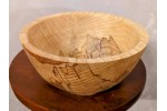 Hand made solid wood food safe Ash bowl with natural details. Hand made solid wood food safe Ash bowl with natural details.