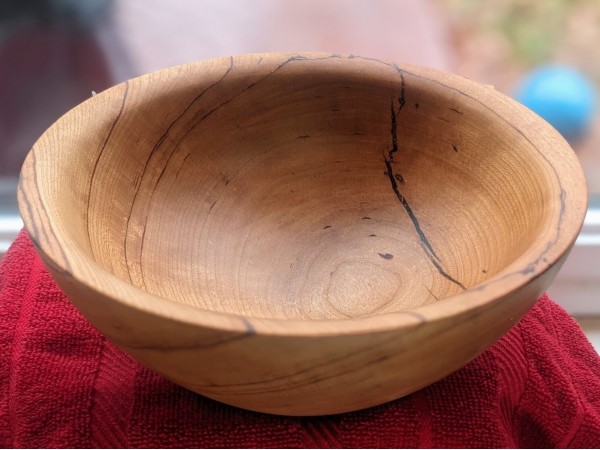 Solid cherry hand made food safe snack bowl with unique grain detail Solid cherry hand made food safe snack bowl with unique grain detail