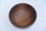 Handmade Walnut Snack Bowl With Teal Inlay Rim Handmade Walnut Snack Bowl With Teal Inlay Rim