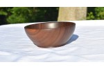 Handmade Walnut Snack Bowl With Teal Inlay Rim Handmade Walnut Snack Bowl With Teal Inlay Rim
